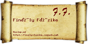 Finály Füzike névjegykártya